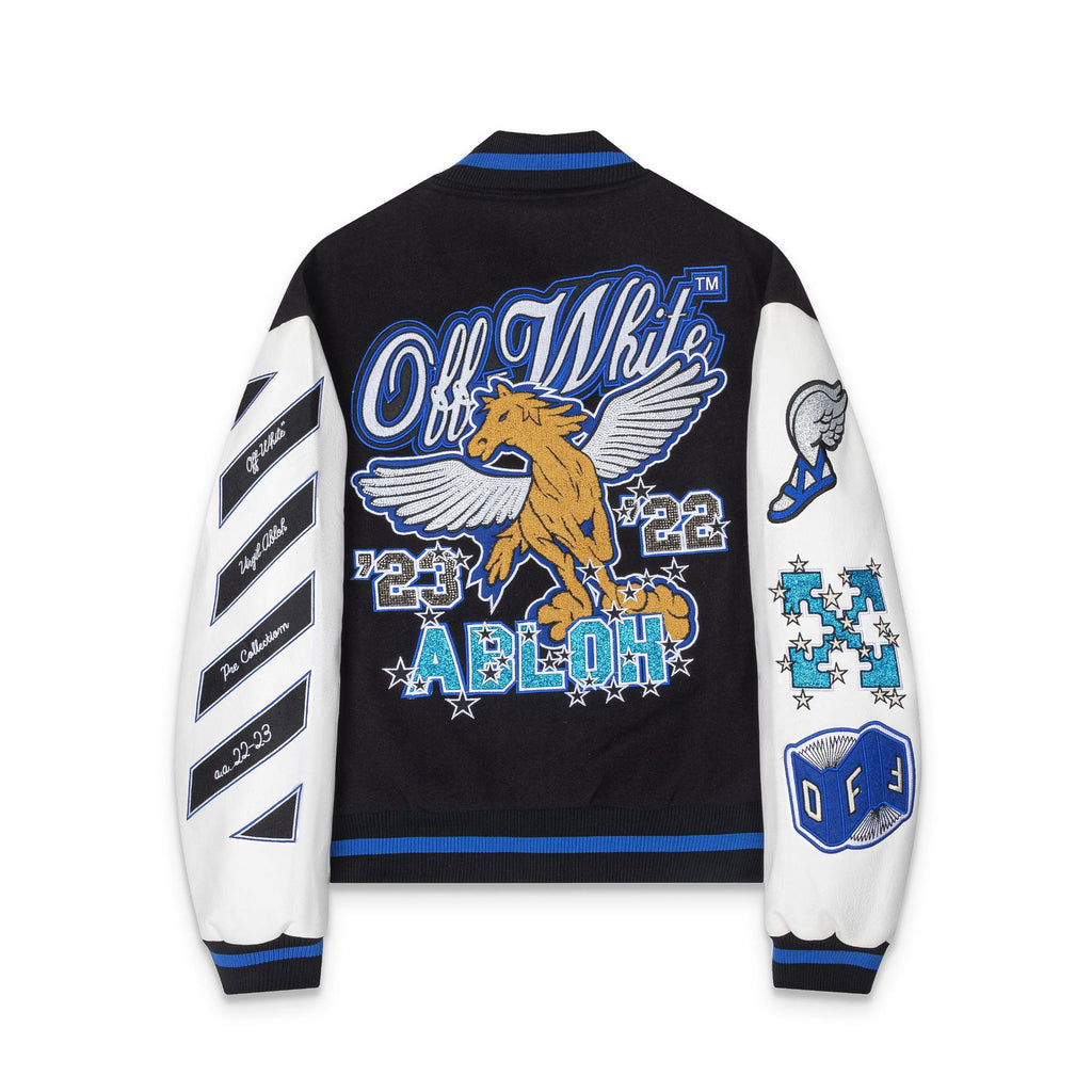 New OW Hot Rhinestone Tianma Letter Pattern Baseball Jacket For Men And Women