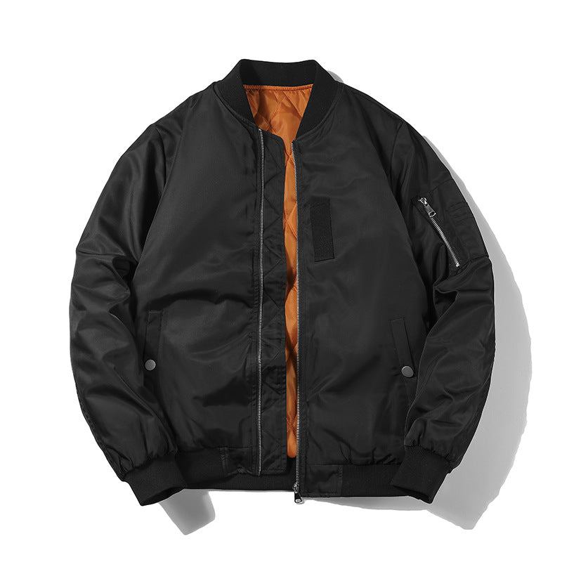 Autumn And Winter Korean Style Men's Sports All-match Casual Collar Jacket Thickened Aviator Jacket Men's Loose Baseball Suit