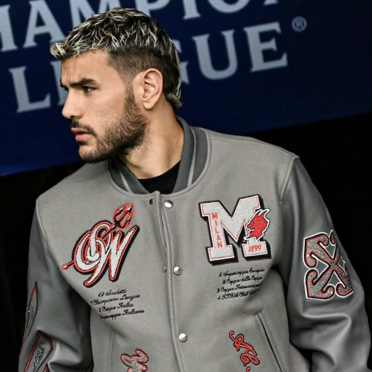 OW Joint AC American Vintage Loose Embroidered Baseball Suit Biker Racing Suit Jacket Couple VINTAGE Jacket