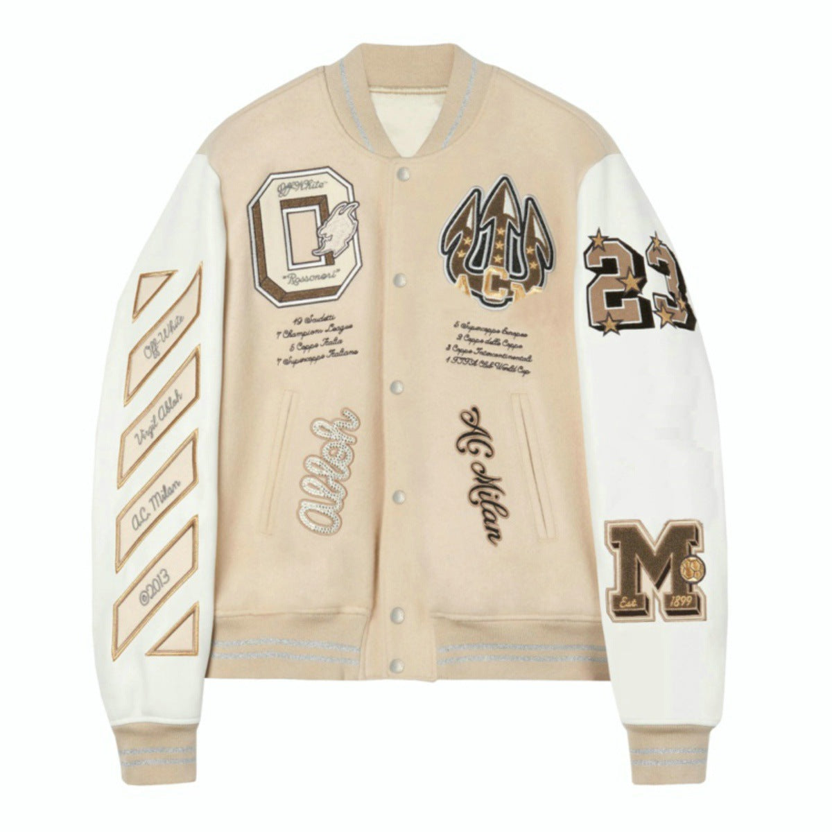 OW Joint AC American Vintage Loose Embroidered Baseball Suit Biker Racing Suit Jacket Couple VINTAGE Jacket