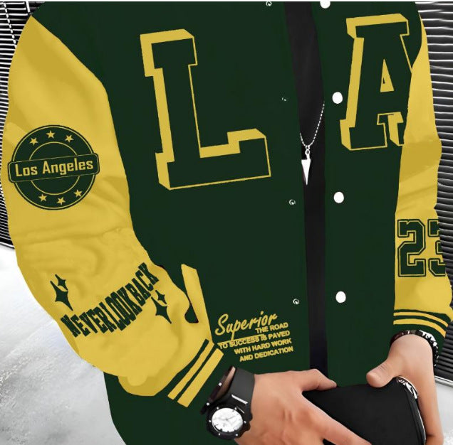 2025 Spring Autumn Street Men's Fashion Trend Loose Casual Baseball Uniform Jacket For Outdoor And Dating