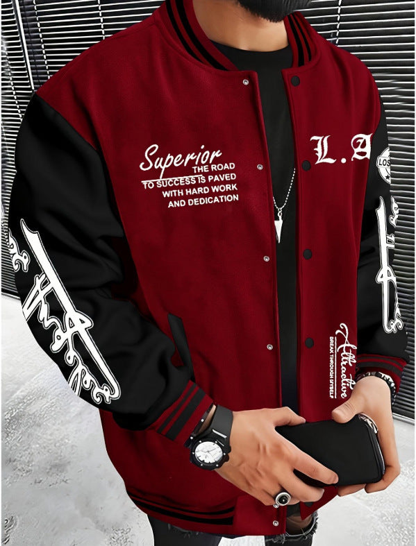 2025 Spring Autumn Street Men's Fashion Trend Loose Casual Baseball Uniform Jacket For Outdoor And Dating