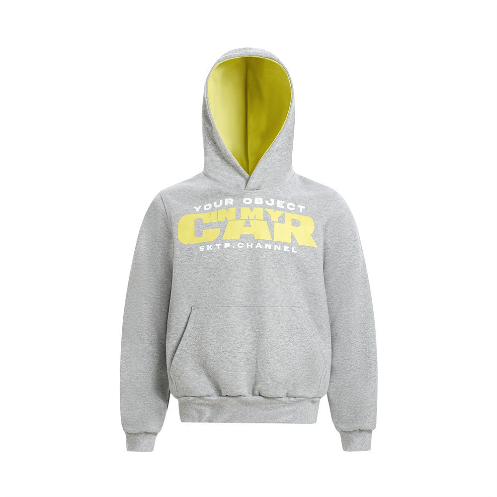 Contrast Color Letter Printing Hooded Sweater For Boys Spring And Autumn Loose High Street Fashionable Sports Casual Hoodie Top