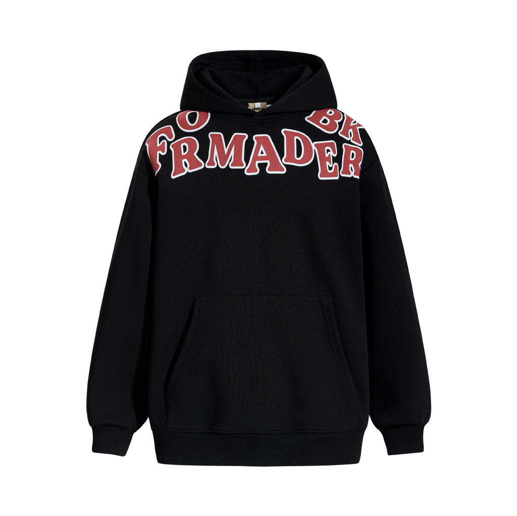 Design Sense High Street Letter Printed Hooded Sweater Loose Men's Sweatshirt Trendy Brand American Autumn And Winter Long Sleeve Pullover