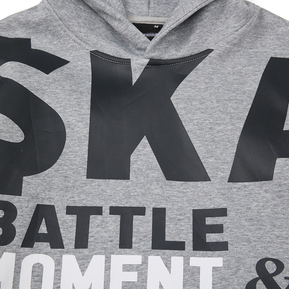 Big Letter Printed Hooded Sweater For Boys Spring And Autumn High Street Fashionable Ins Casual Sweatshirt Pullover Hoodie