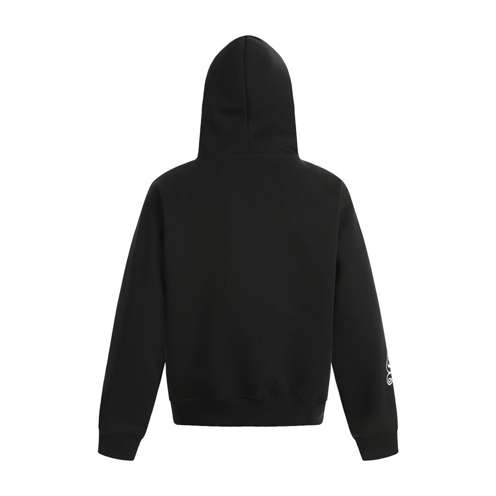 Dark High Street Hooded Loose Sweater Men's Design Sanskrit Gothic Beaded Sweatshirt