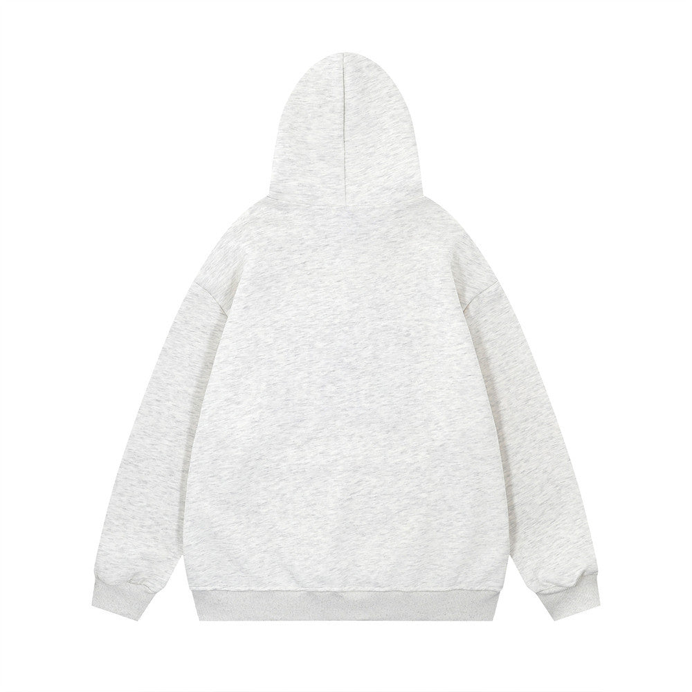 Distinctive Creative Letter Embroidered Hooded Sweater For Boys Hip-hop Fashionable Casual Loose Autumn And Winter Pullover Sweatshirt