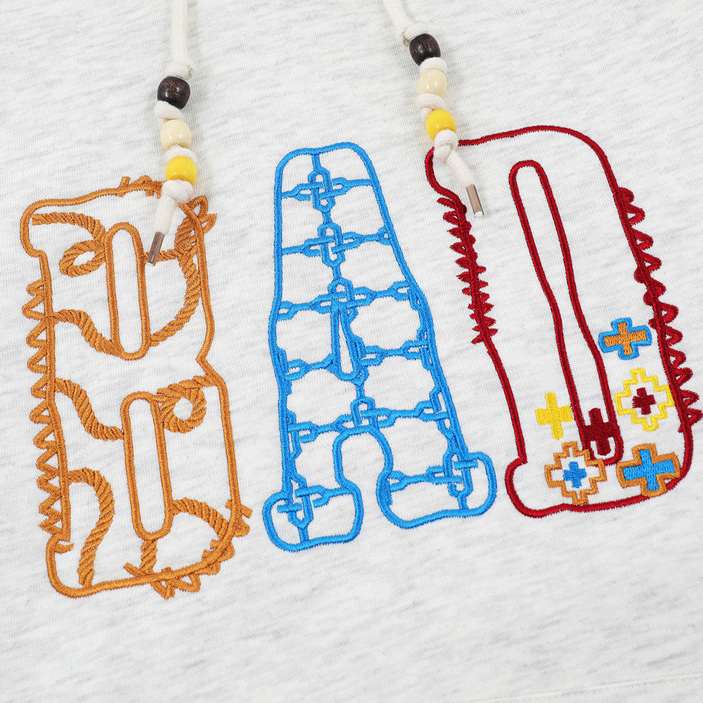 Distinctive Creative Letter Embroidered Hooded Sweater For Boys Hip-hop Fashionable Casual Loose Autumn And Winter Pullover Sweatshirt