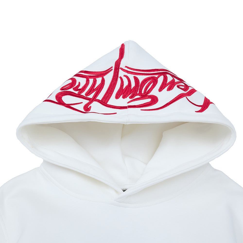 Creative Letter Embroidered Hooded Sweater Men's Autumn Loose American Street Hip-Hop Personalized Sports Hoodie Top