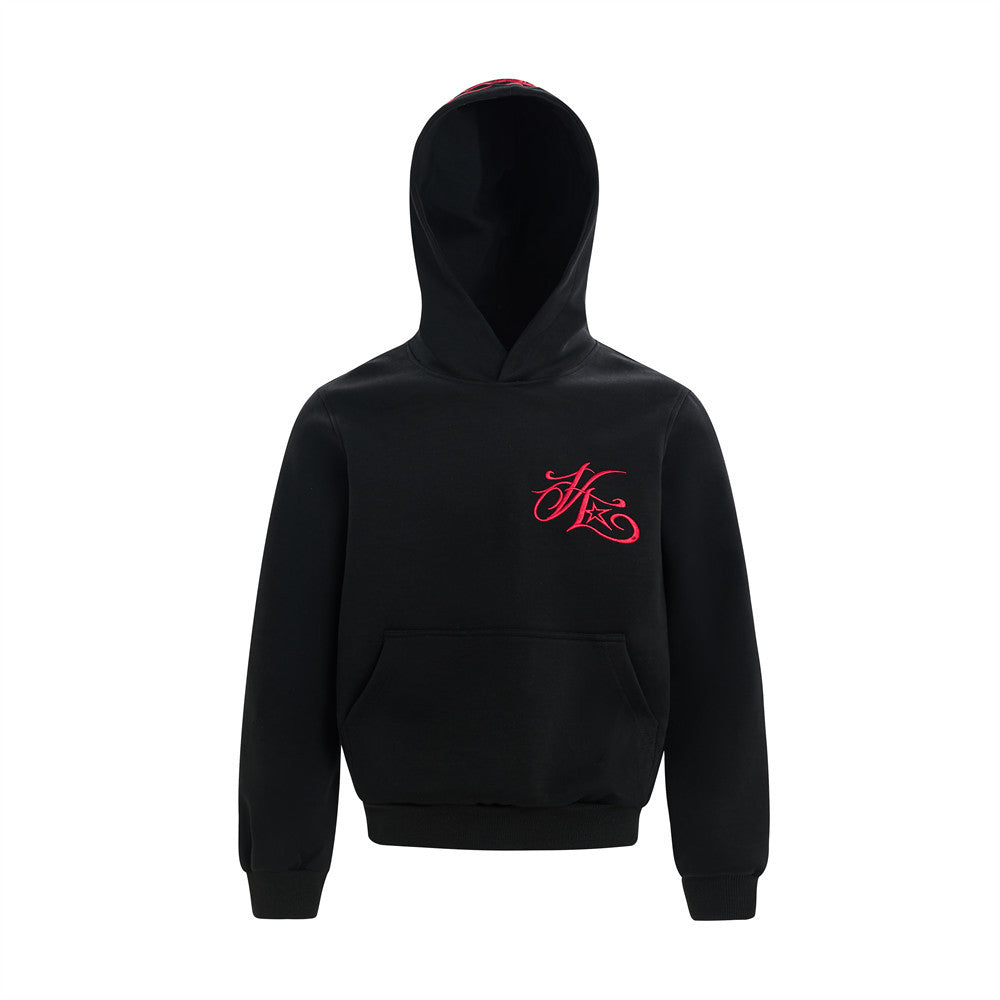 Creative Letter Embroidered Hooded Sweater Men's Autumn Loose American Street Hip-Hop Personalized Sports Hoodie Top