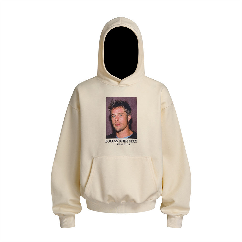 European And American Character Printed Hooded Sweater Loose Men's Vibe Fashion Brand High Street Casual Sweatshirt Spring And Autumn Pullover