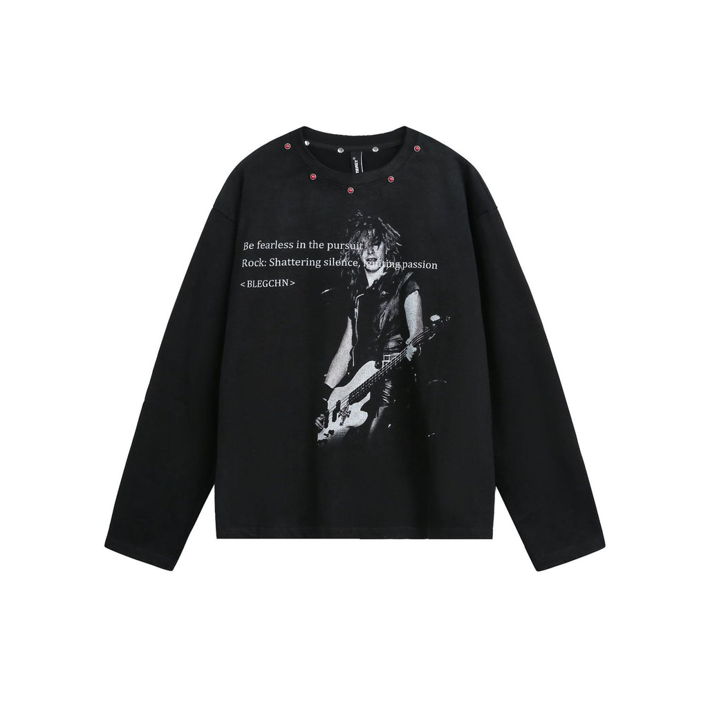2025 New American Style High Street Hip Hop Dude Dude Trendy Figure Printed Loose Casual Knit Sweater