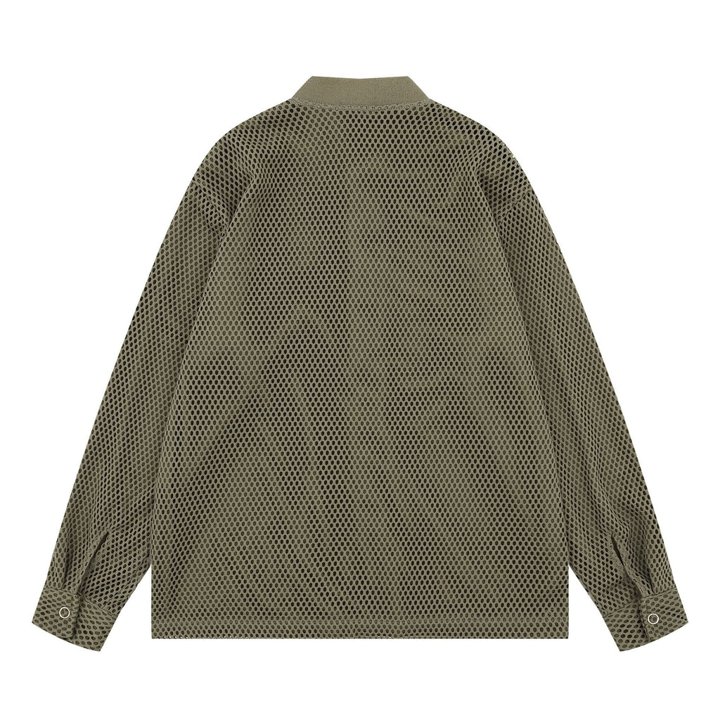 2025 New American Style High Street Hip Hop Handsome Hollow Brand All-match Loose Casual Knitted Sweater