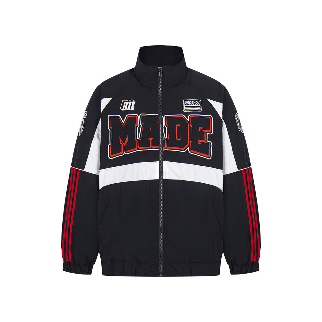 American Style High Street Fashion Brand Hip Hop Collar Jacket Casual Motorcycle Style Loose Unisex Jacket