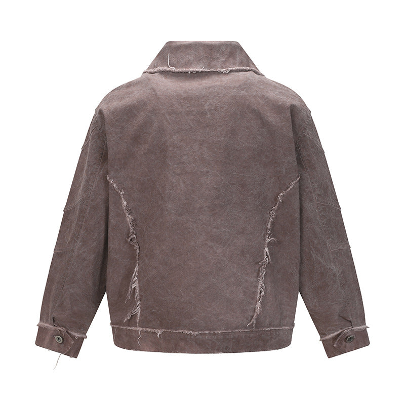 American Style Retro Hip-Hop Street Fried Rouge Design Sense Loose Lapel Jacket For Men And Women