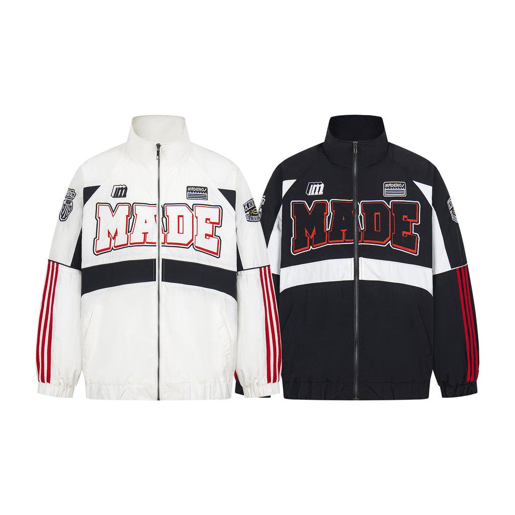 American Style High Street Fashion Brand Hip Hop Collar Jacket Casual Motorcycle Style Loose Unisex Jacket