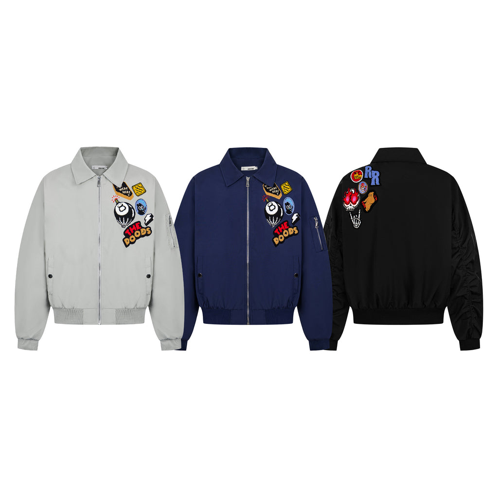 2025 New American Style Fun Letter Embroidered Jacket Coat Trendy Brand Loose Casual Hip Hop Jacket
