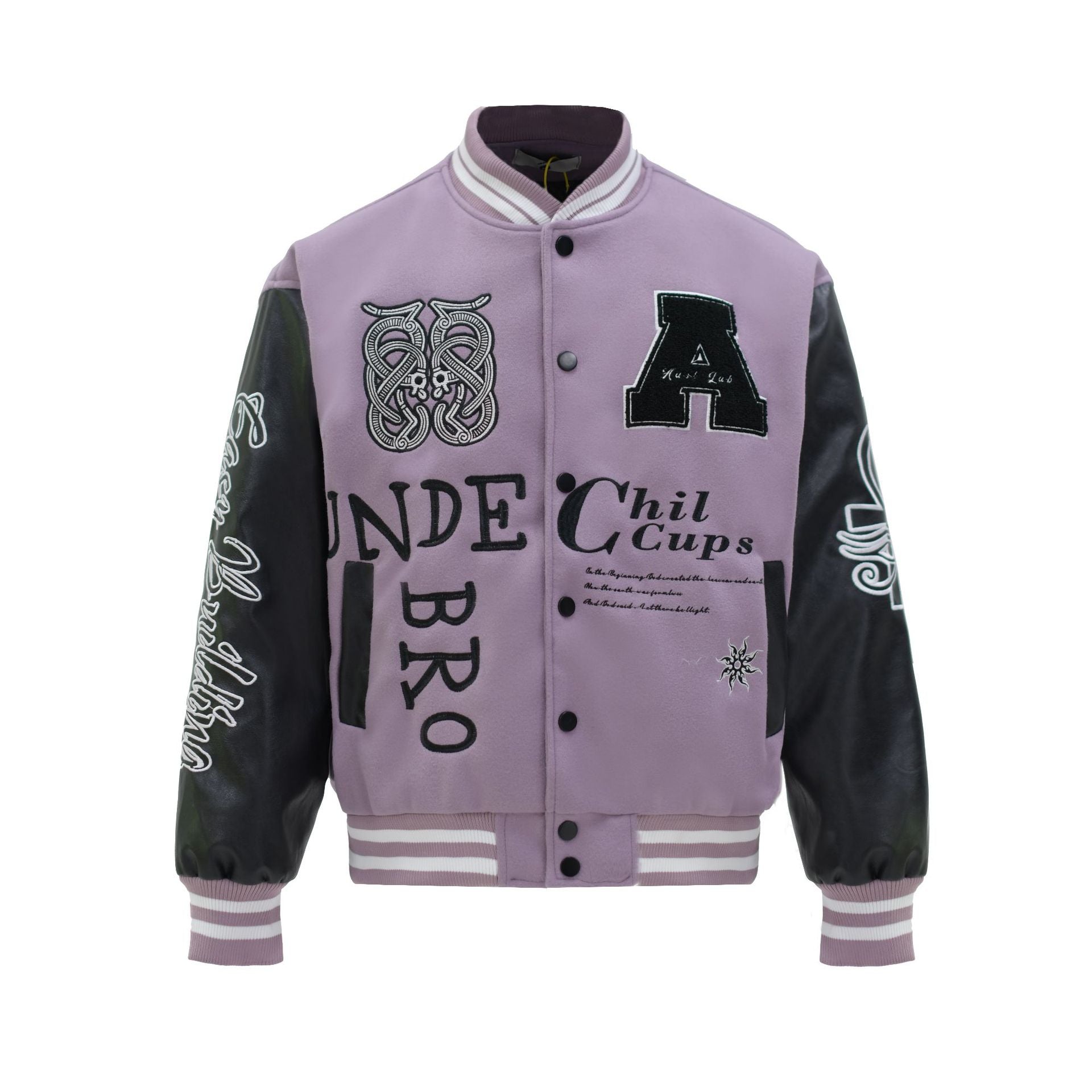 Trendy Street Embroidered Contrast Jacket Spring And Autumn New Retro National Fashion Hip Hop Baseball Suit Jacket