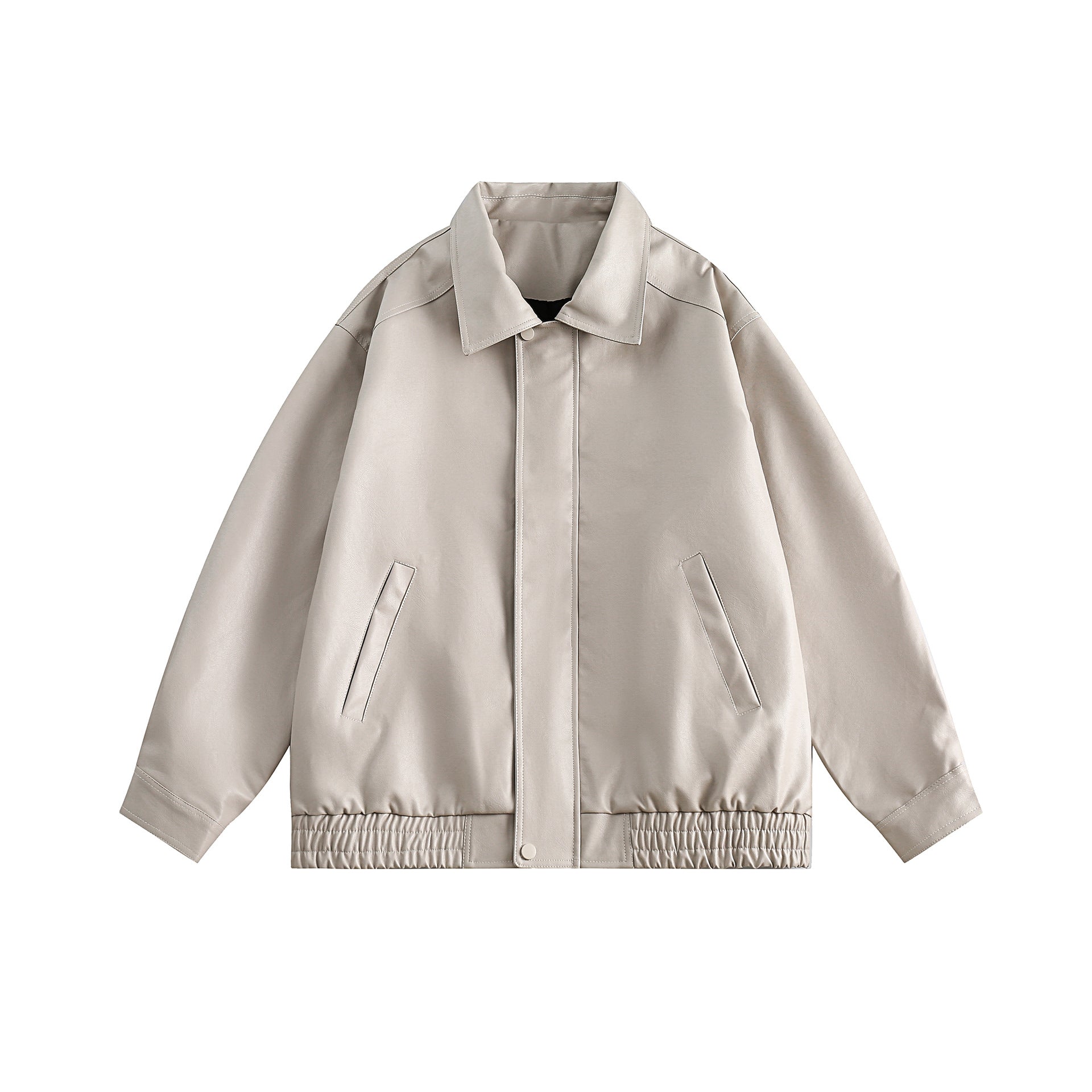 Autumn And Winter New PU Leather Solid Color Hip-Hop Coat Top Ins American Style Retro Motorcycle Style Leather Jacket