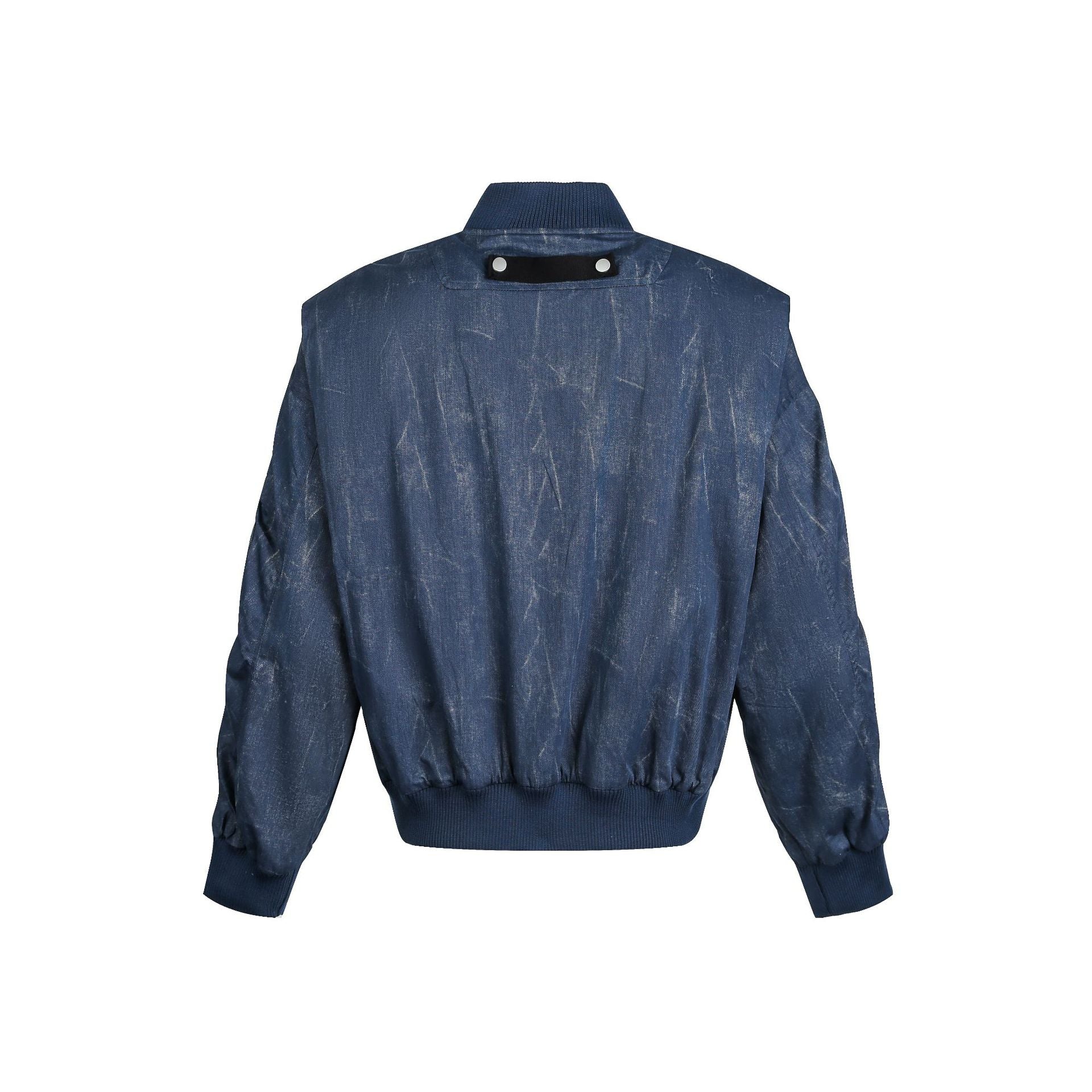 Vintage Wasteland Fold Design Flight Suit Baseball Suit Jacket American Hip Hop Style Top