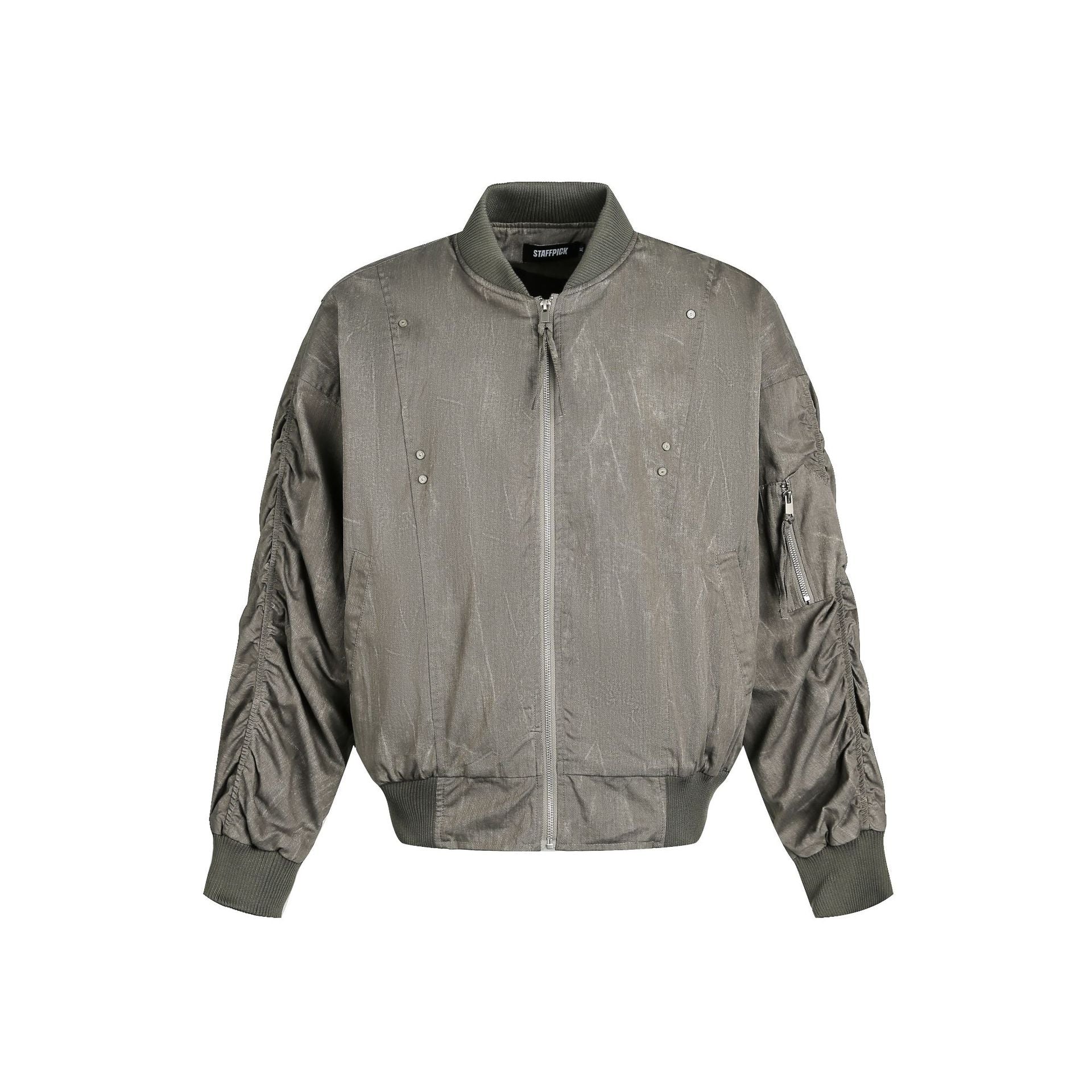 Vintage Wasteland Fold Design Flight Suit Baseball Suit Jacket American Hip Hop Style Top