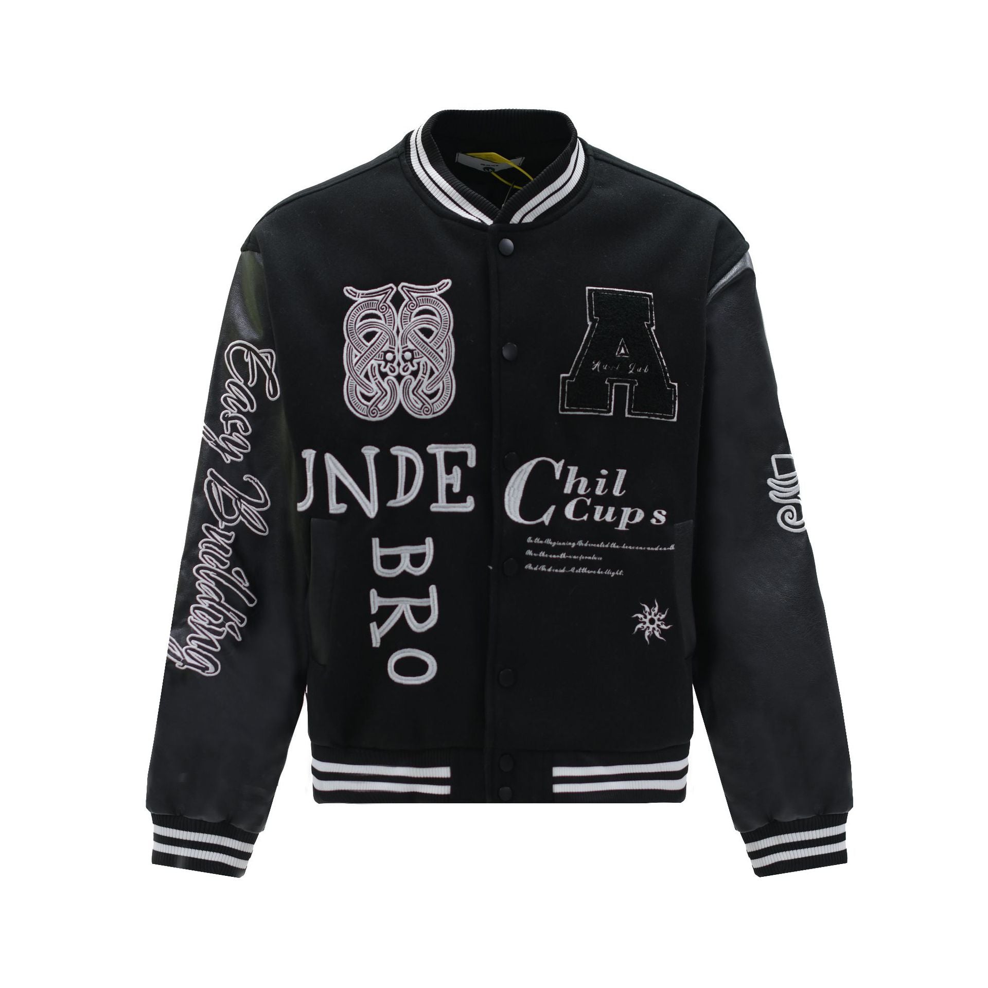 Trendy Street Embroidered Contrast Jacket Spring And Autumn New Retro National Fashion Hip Hop Baseball Suit Jacket