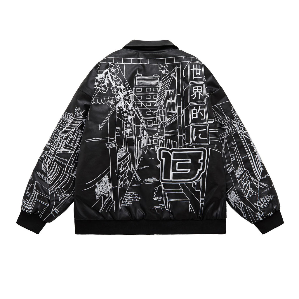 European And American Hip-Hop Old Embroidered Denim Jacket Trendy Brand Loose Couple Casual All-Match Jacket For Men And Women