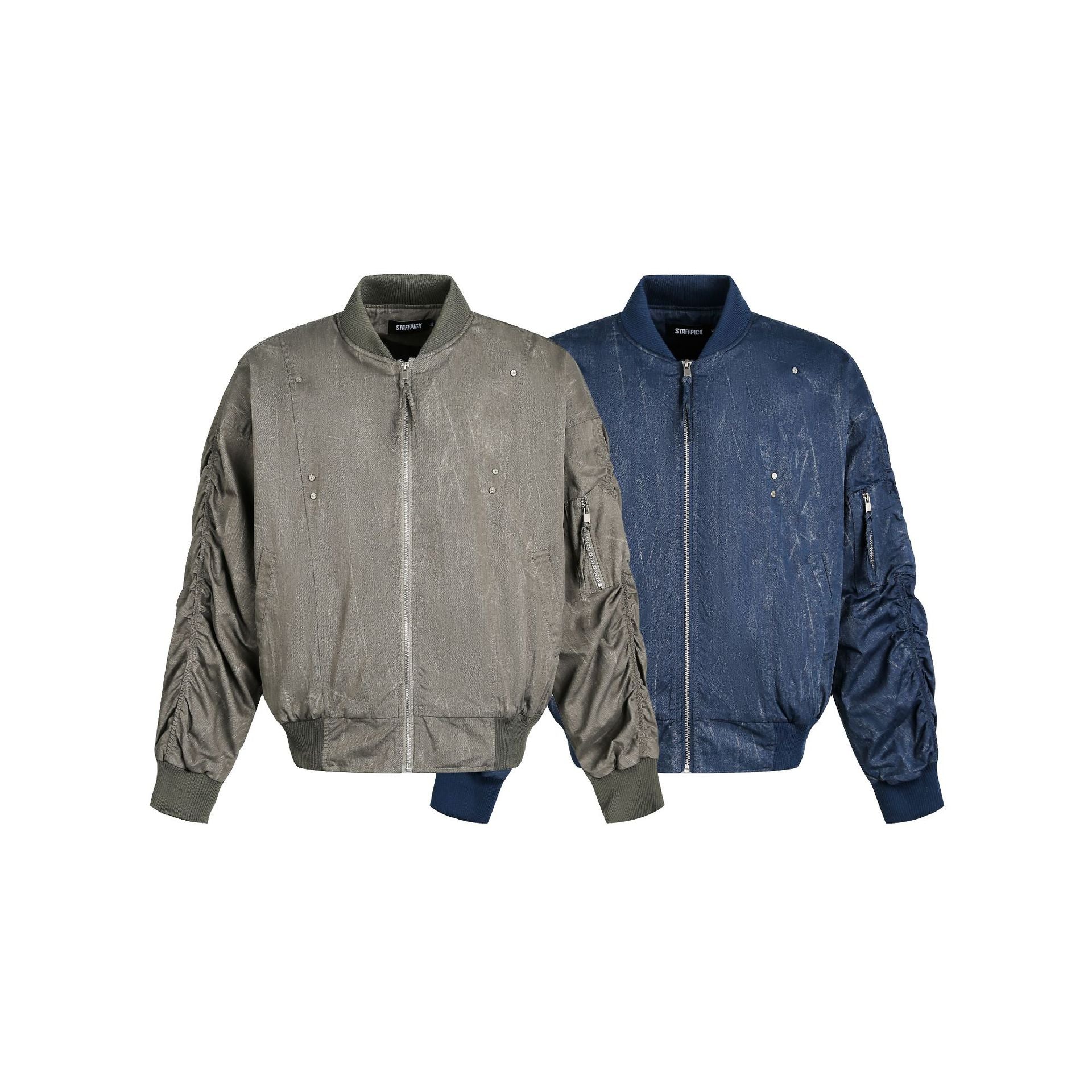 Vintage Wasteland Fold Design Flight Suit Baseball Suit Jacket American Hip Hop Style Top