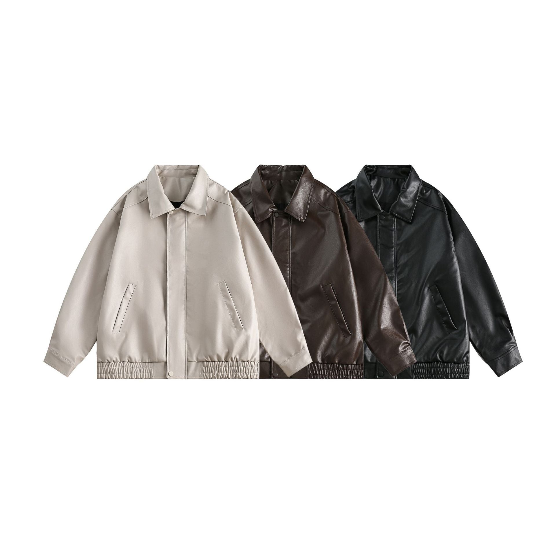 Autumn And Winter New PU Leather Solid Color Hip-Hop Coat Top Ins American Style Retro Motorcycle Style Leather Jacket