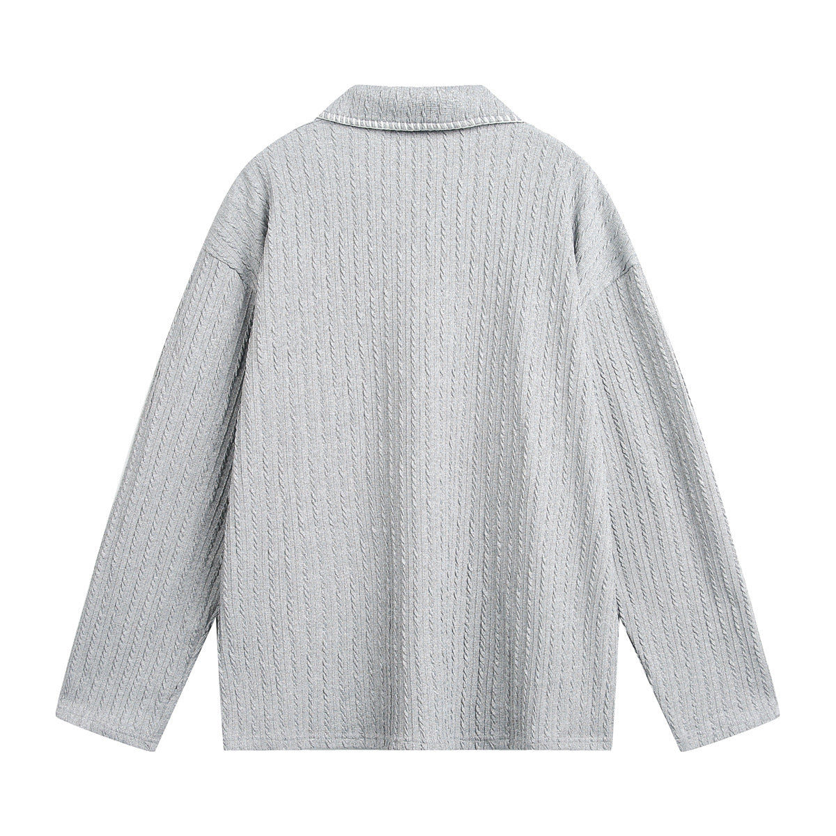 Hip-hop Fashion Brand Autumn Loose Lapel Knitted T-shirt Vintage Retro Lazy Long Sleeve POLO Shirt