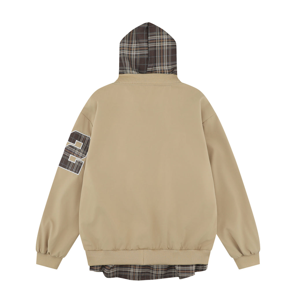 2025 New American Style Retro Street Trendy Fake Two-Piece Handsome Hip-Hop Design Loose Casual Jacket