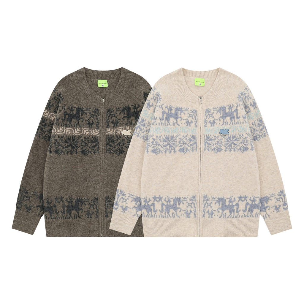 2025 New American Style Retro Hip Hop Lazy Trendy Brand All-match Loose Casual Knit Top
