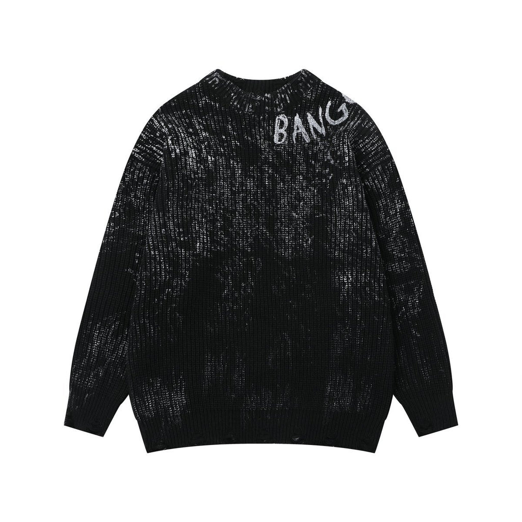 2025 American-style Retro Old Fashionable Puppies Handsome Hip-hop All-match High-end Loose Casual Knitted Shirt