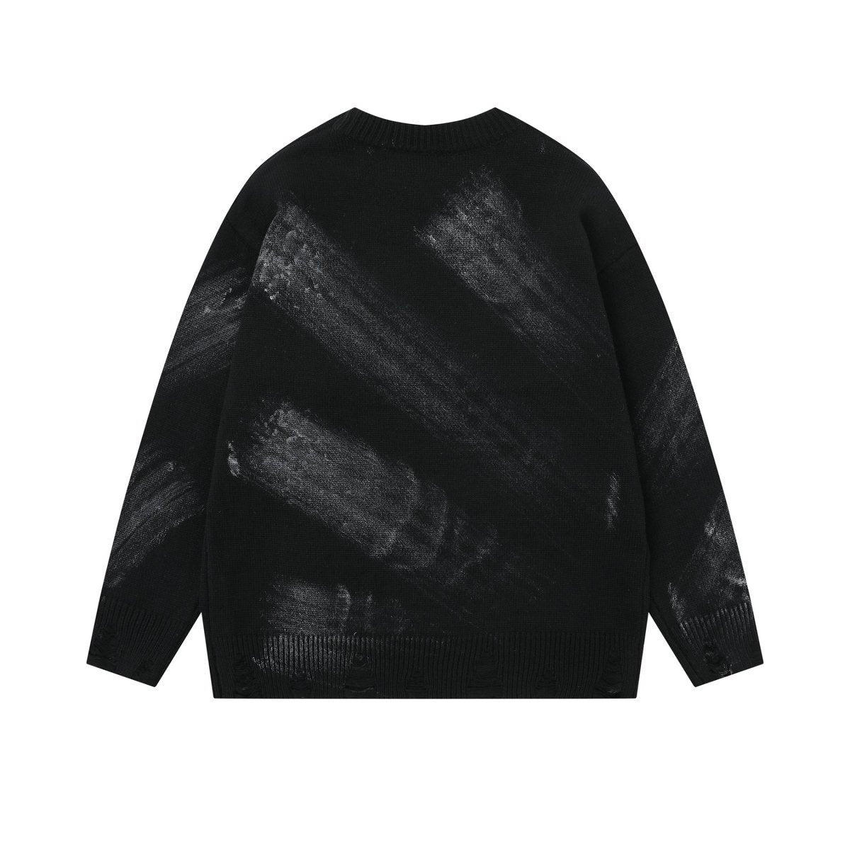 2025 American Style Retro Hip Hop Letter Embroidered Street Campus Style Loose Knit Sweater