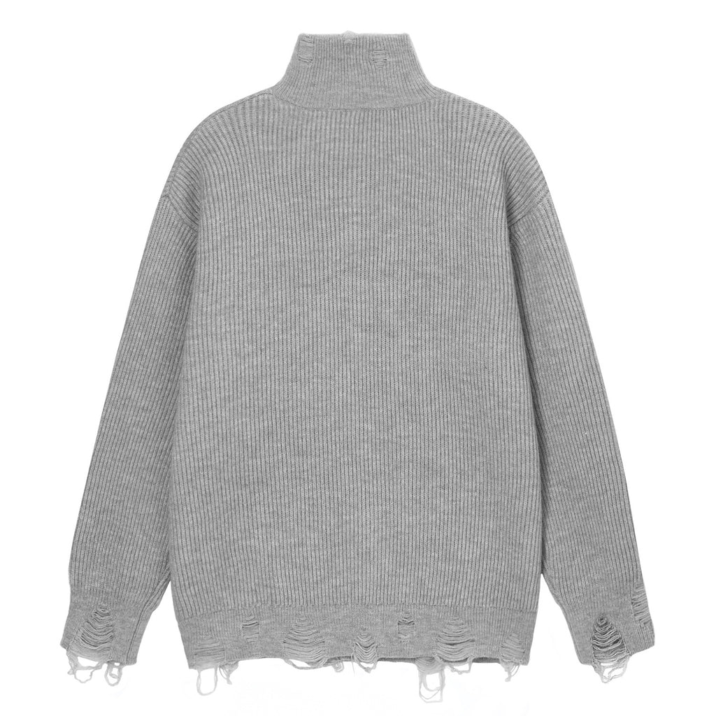 American-style High Street Graffiti Destruction Wind Cardigan Sweater Men's Autumn And Winter Hip-hop National Fashion Design Sense Knitwear