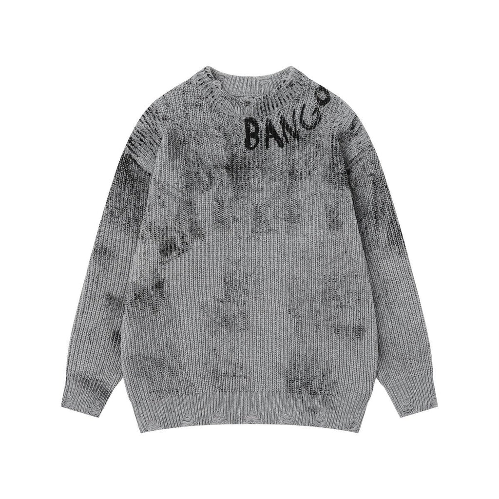 2025 American-style Retro Old Fashionable Puppies Handsome Hip-hop All-match High-end Loose Casual Knitted Shirt