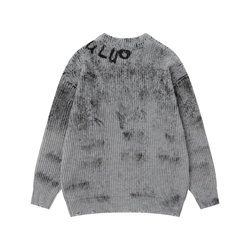 2025 American-style Retro Old Fashionable Puppies Handsome Hip-hop All-match High-end Loose Casual Knitted Shirt