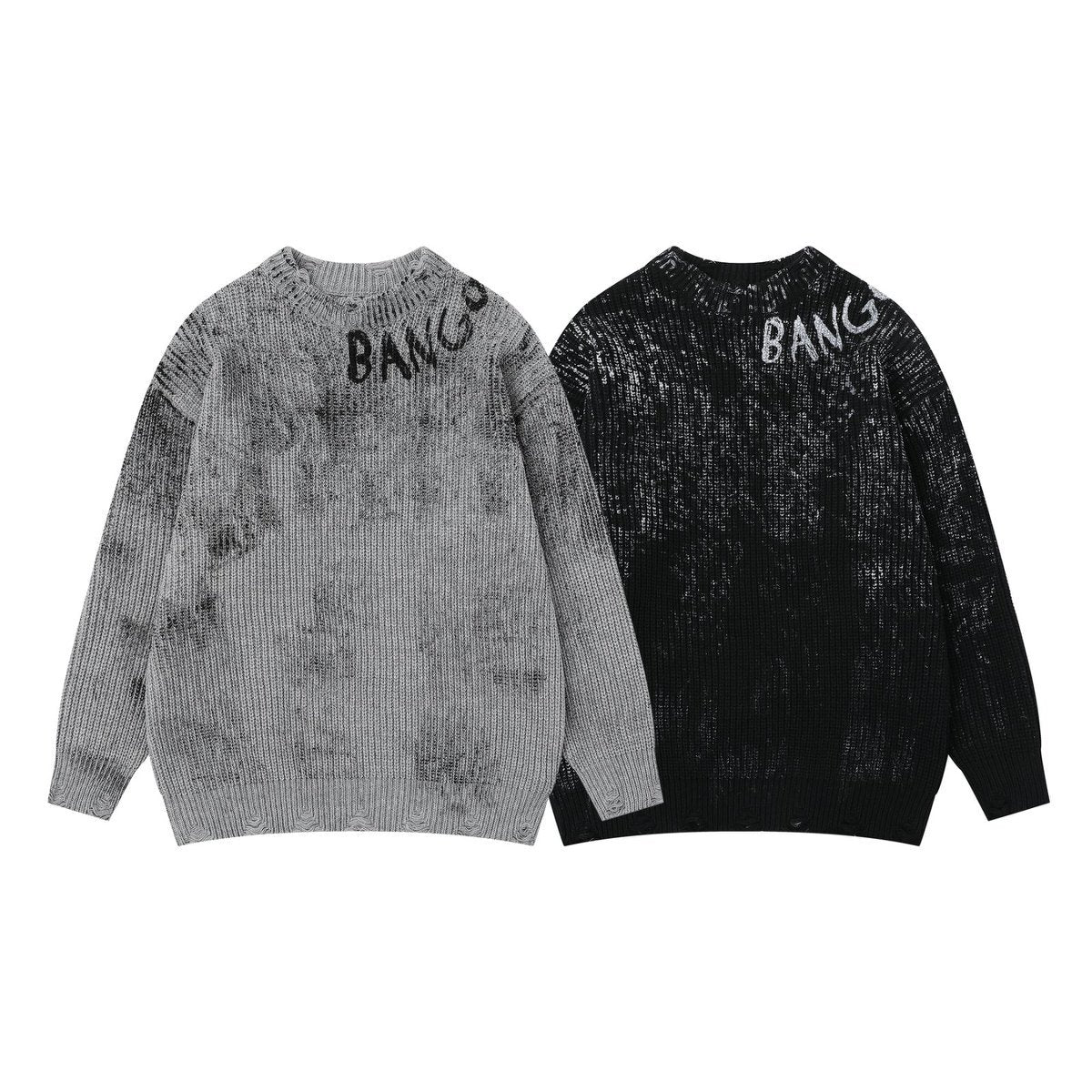 2025 American-style Retro Old Fashionable Puppies Handsome Hip-hop All-match High-end Loose Casual Knitted Shirt