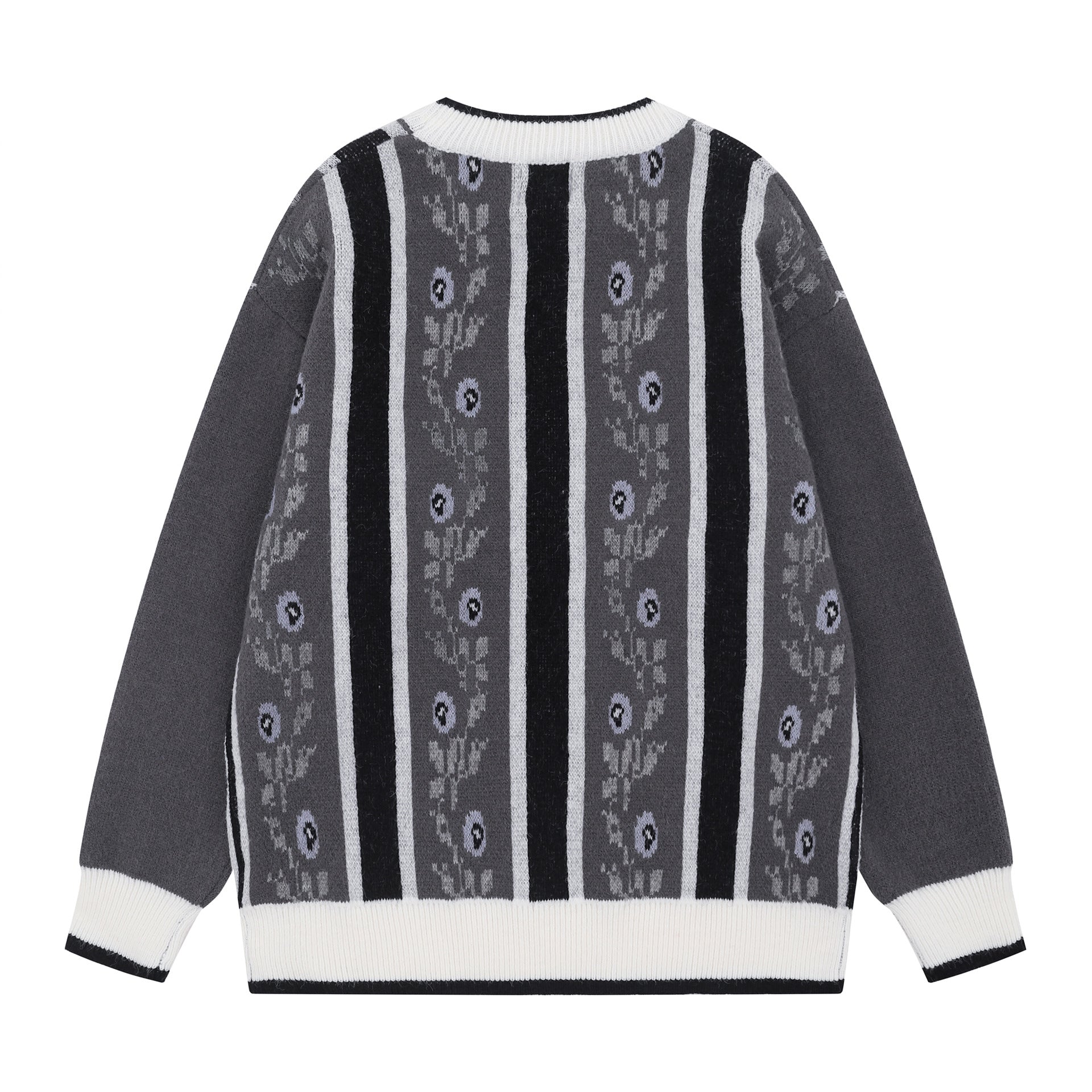 2025 New American Street Fashion Hip Hop Fashion Brand Fashion All-match Loose Embroidered Casual Knit Sweater