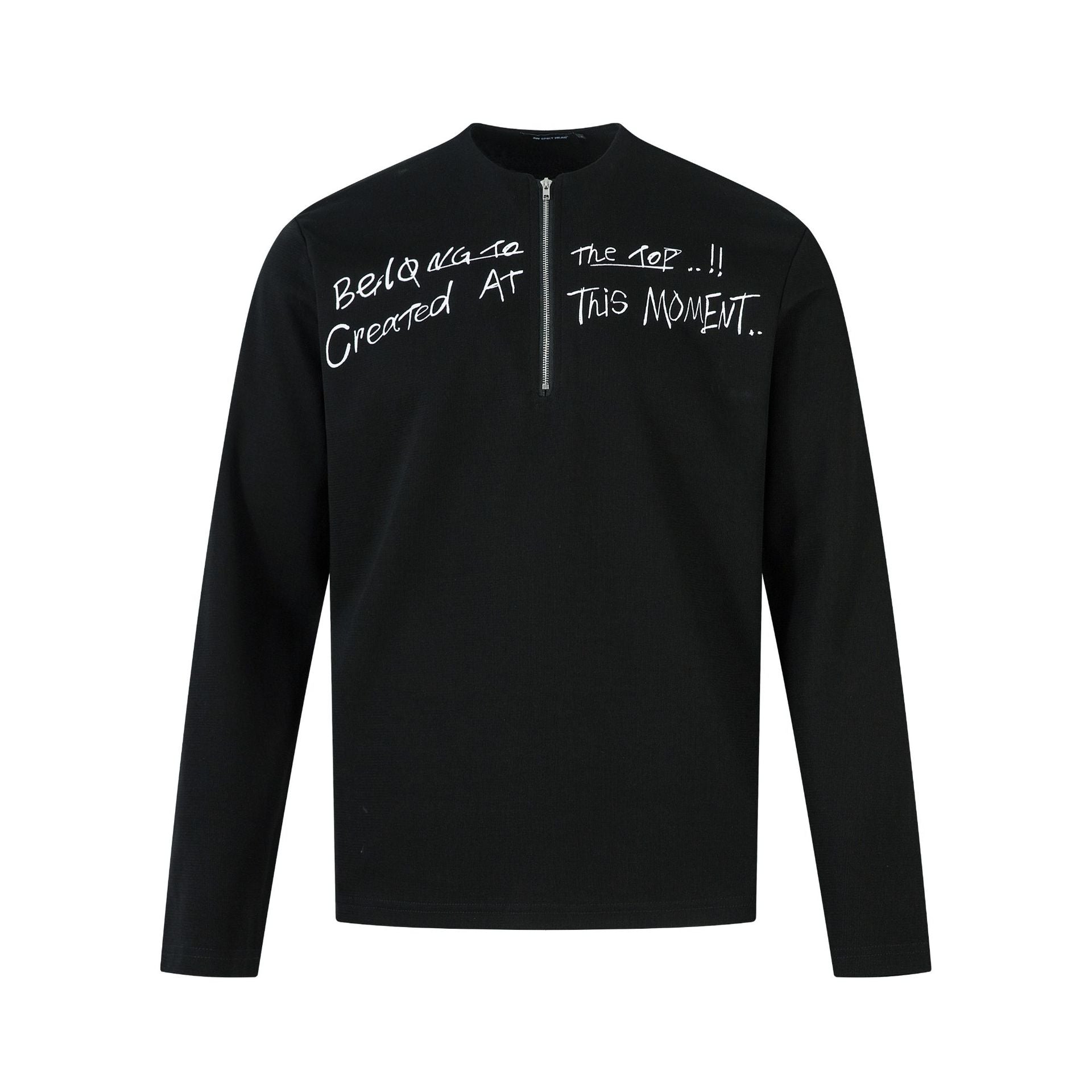 2025 New American Style Retro High Street Trend Hip Hop Letter Embroidered Loose Casual Knitted Shirt
