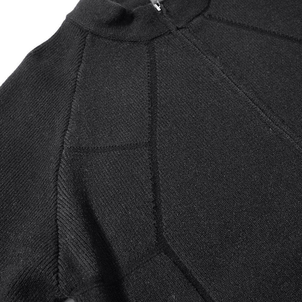 American Style Street Fashion Double Head Zipper Vertical Collar Sweater Jacket Men's Loose Solid Color All-match Three-dimensional Cut Knitted Cardigan