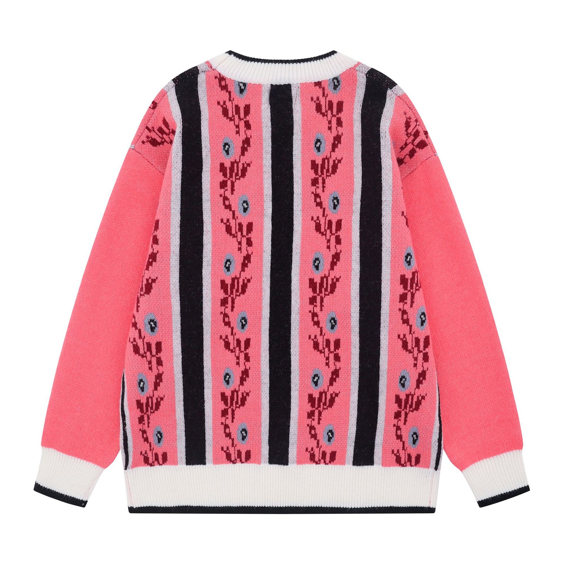 2025 New American Street Fashion Hip Hop Fashion Brand Fashion All-match Loose Embroidered Casual Knit Sweater