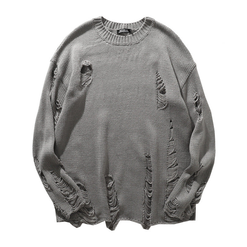 Diablo Hollow-Hole Beggar Long-Sleeved Sweater Men's Funeral Fashion Hip-Hop Loose Knitted Pullover Autumn