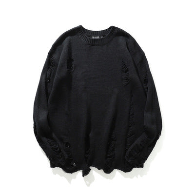Diablo Hollow-Hole Beggar Long-Sleeved Sweater Men's Funeral Fashion Hip-Hop Loose Knitted Pullover Autumn