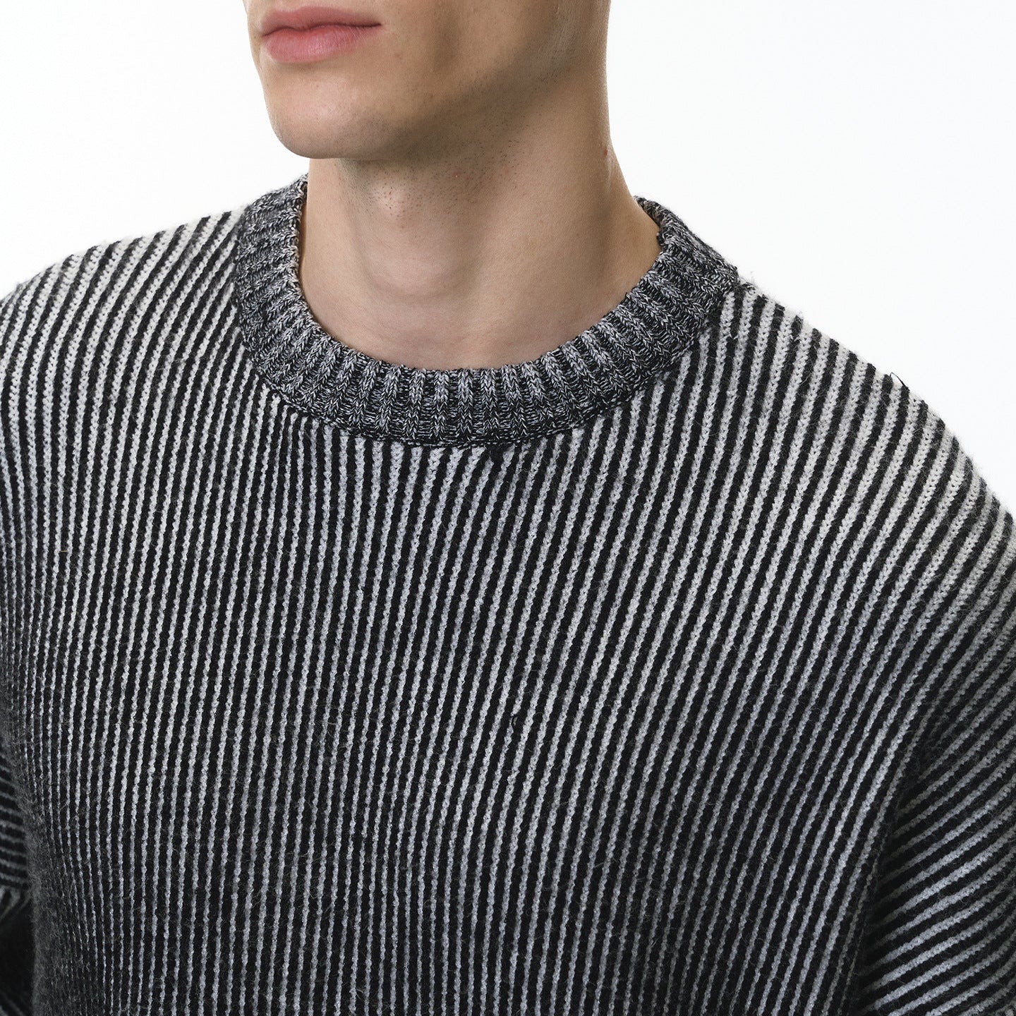 Two-color Sweater 25 Autumn New American Street Trendy Loose All-match Crewneck Top