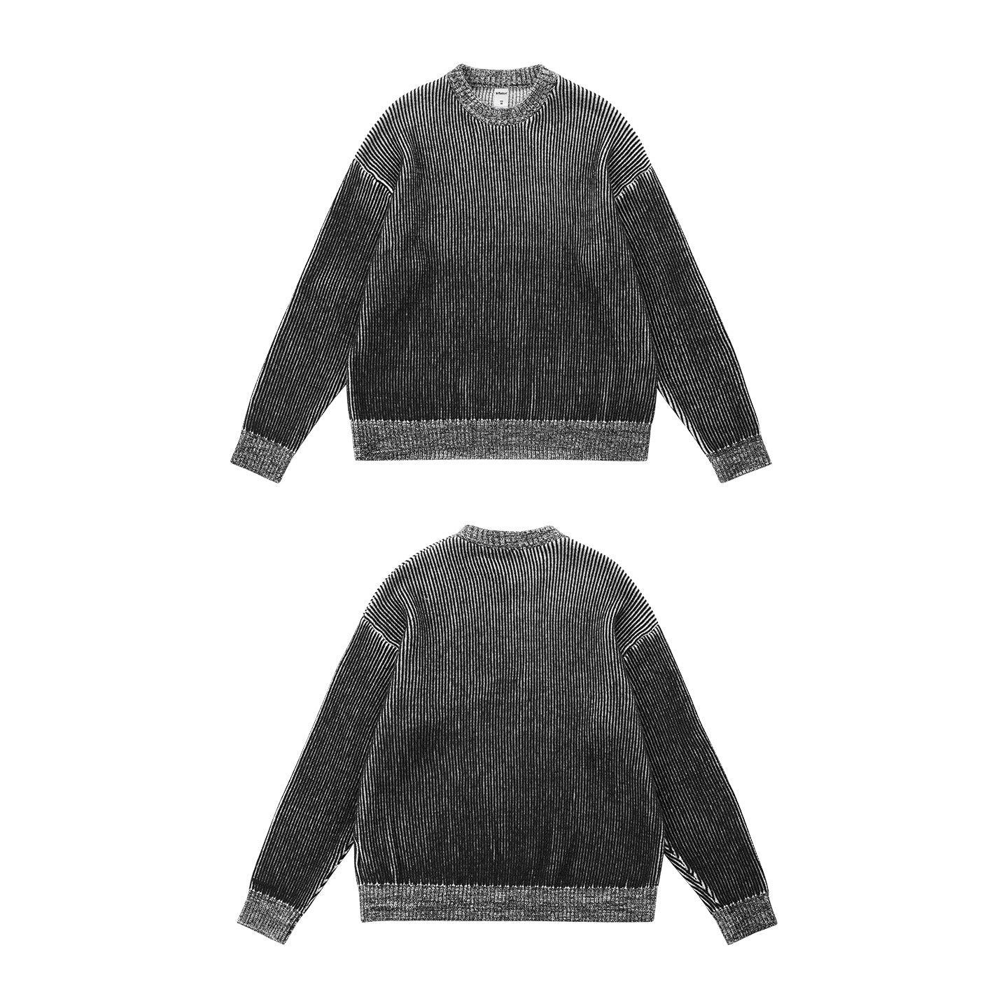 Two-color Sweater 25 Autumn New American Street Trendy Loose All-match Crewneck Top