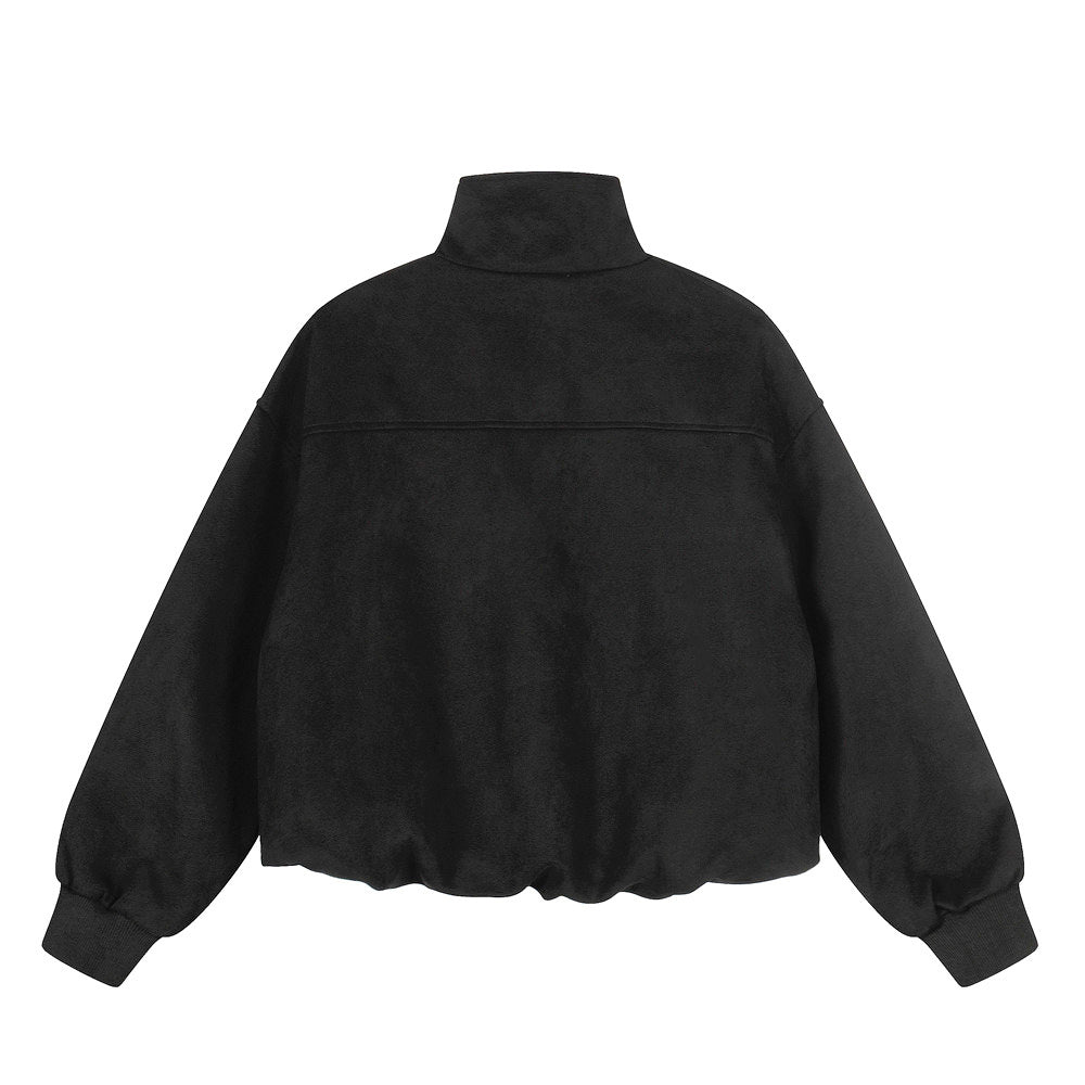 Trendy Brand High Street Loose Collar Short Jacket Men's Hip Hop Rock Stud Design Two-way Zipper Jacket