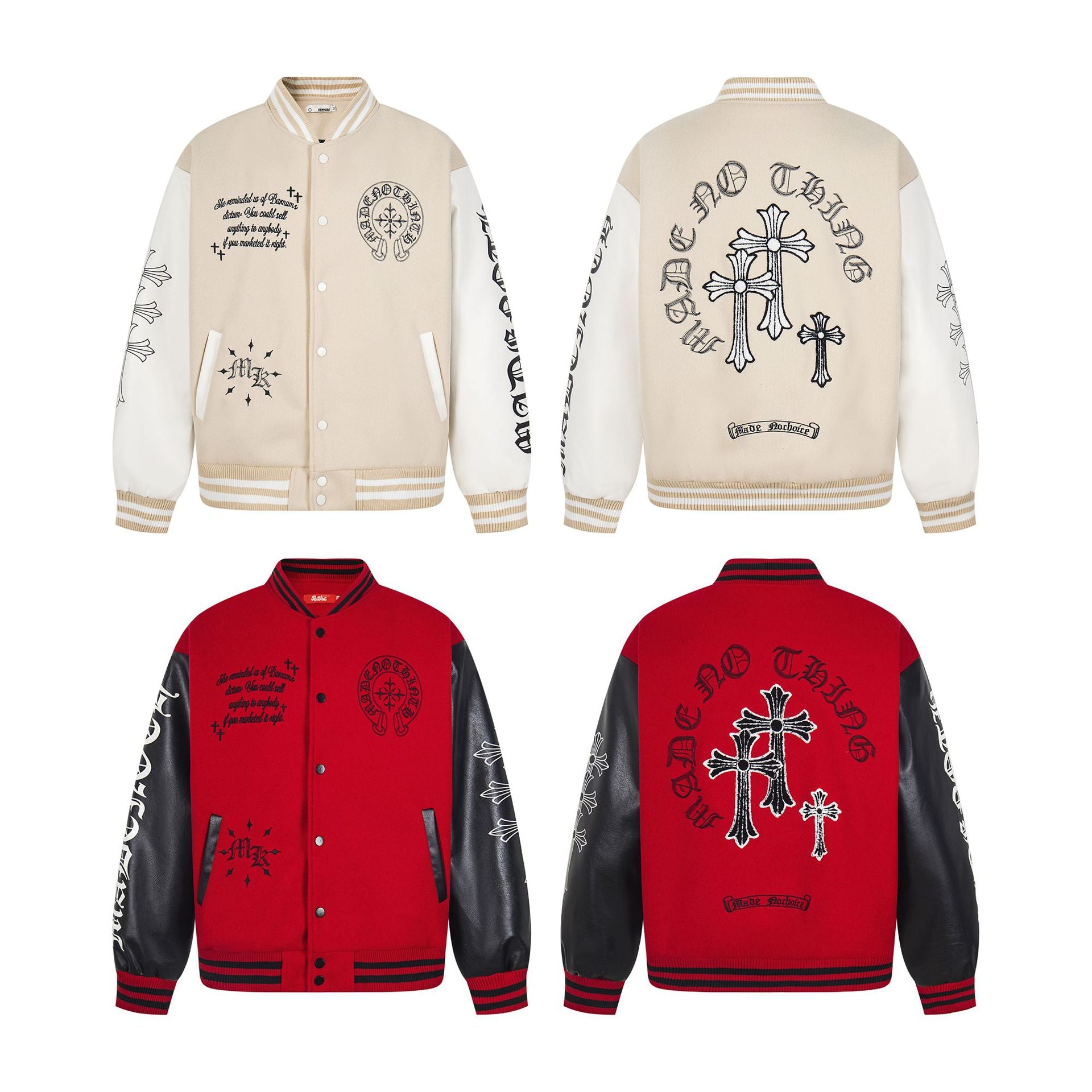 American Style Retro Hip-Hop Loose Heavy Baseball Suit Ins Street Rock Unisex Jacket