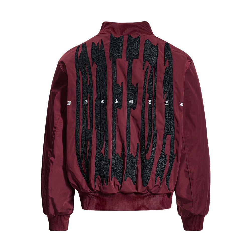 Heavy Embroidered Letter Baseball Cotton Clothes Men's Autumn And Winter Thickened Quilted Bomber Jacket Coat European And American Fashion Brand