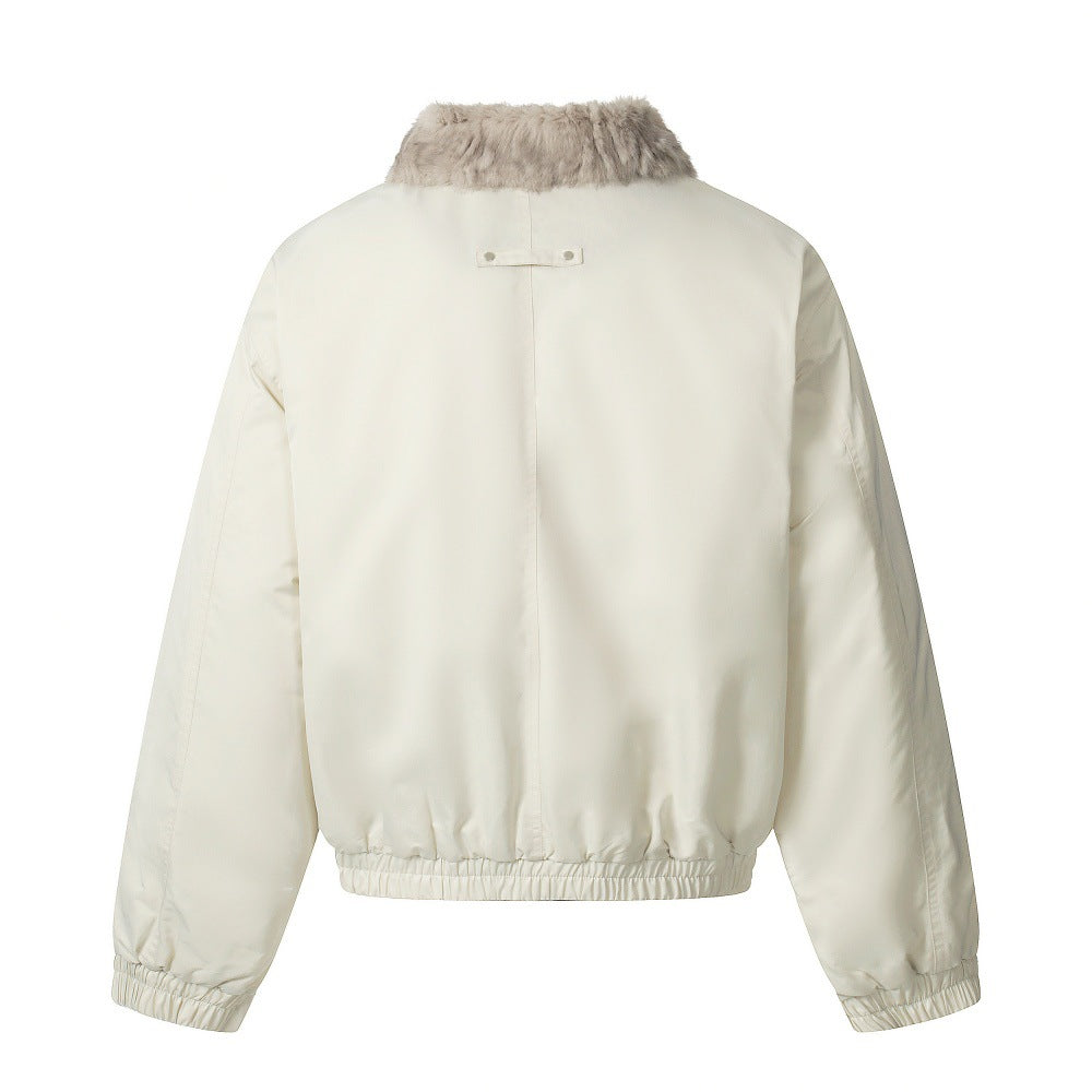 Parker Men's Winter Fleece-lined Cotton-padded Coat Jacket Vibe European And American Fashion Brand Wool Collar Lapel Tooling Loose Cotton-padded Coat
